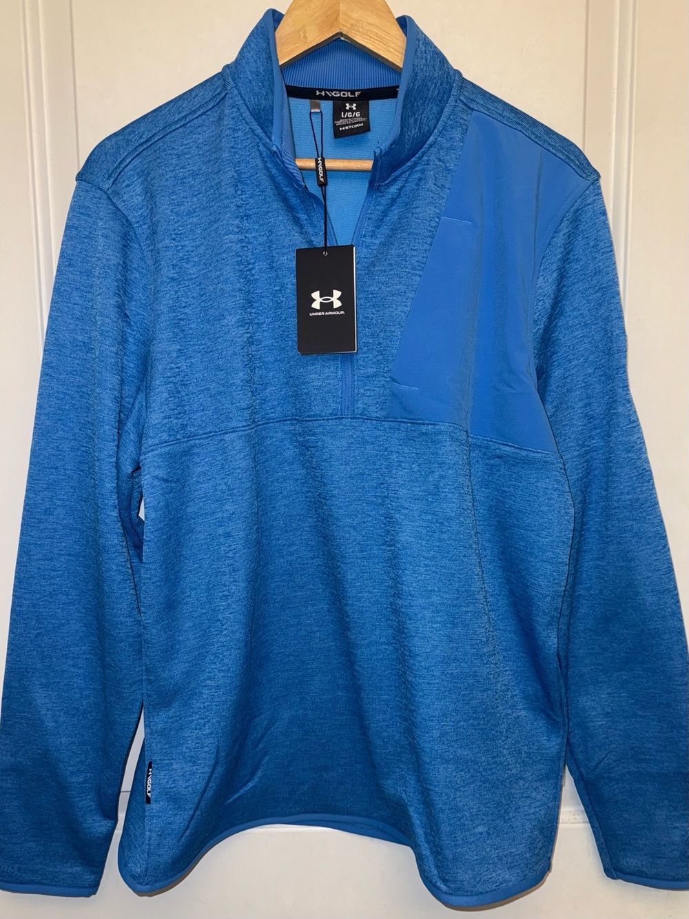 Under Armour Golf NWT Drive SweaterFleece Half-Zip Pullover in “Perfect Sky”